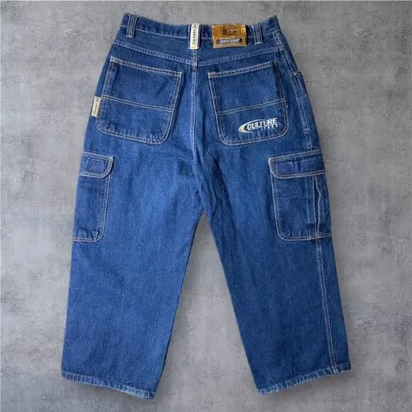 Culture Jeans Y2K Carpenter Denim 30x24.5 Dark Wash Baggy Skater Vintage Utility - Picture 2 of 8